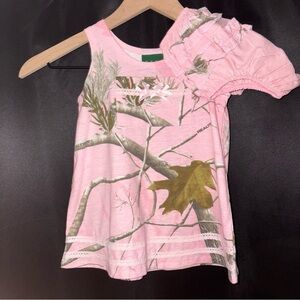 Vintage 1990s Y2K Cabela‘s Realtree Girls Pink Camo Dress and Bloomer Set